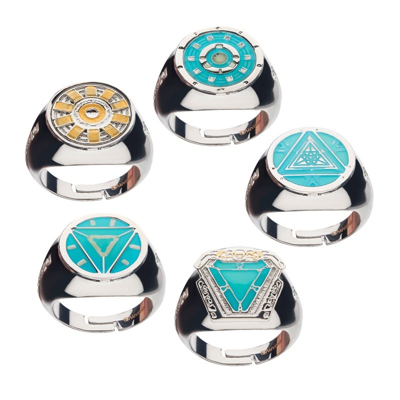 ZESTAW REGULOWANYCH PIERŚCIENI MARVEL IRON MAN ARC REACTORS