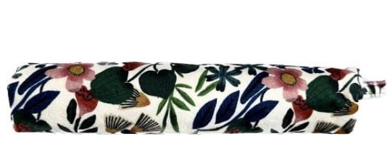 Paperchase -Piórnik welurowy kwietna łąka biały