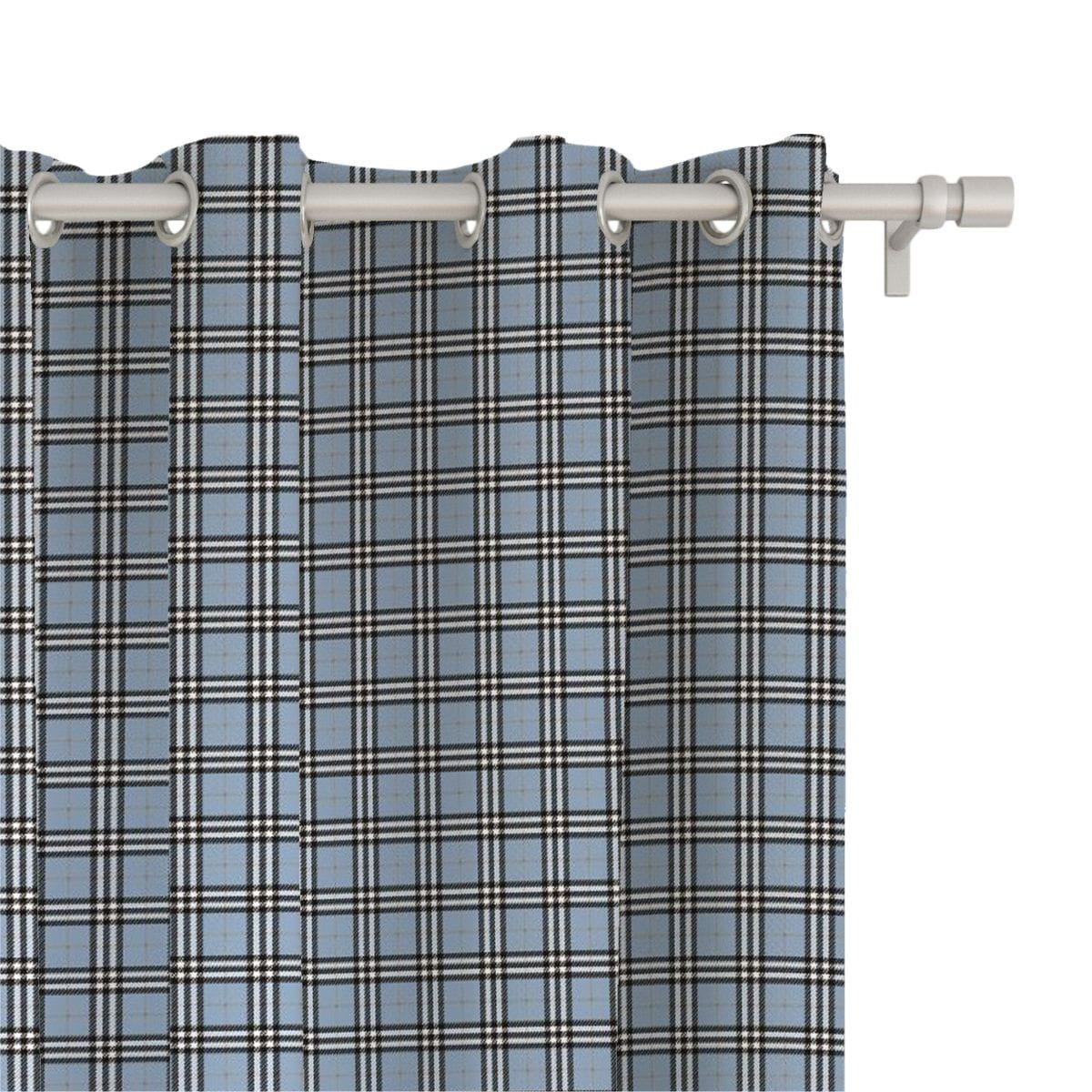 Zasłona CLASSIC wzór CL04 | błękitna krata 150 x 200 cm tkanina zaciemniająca