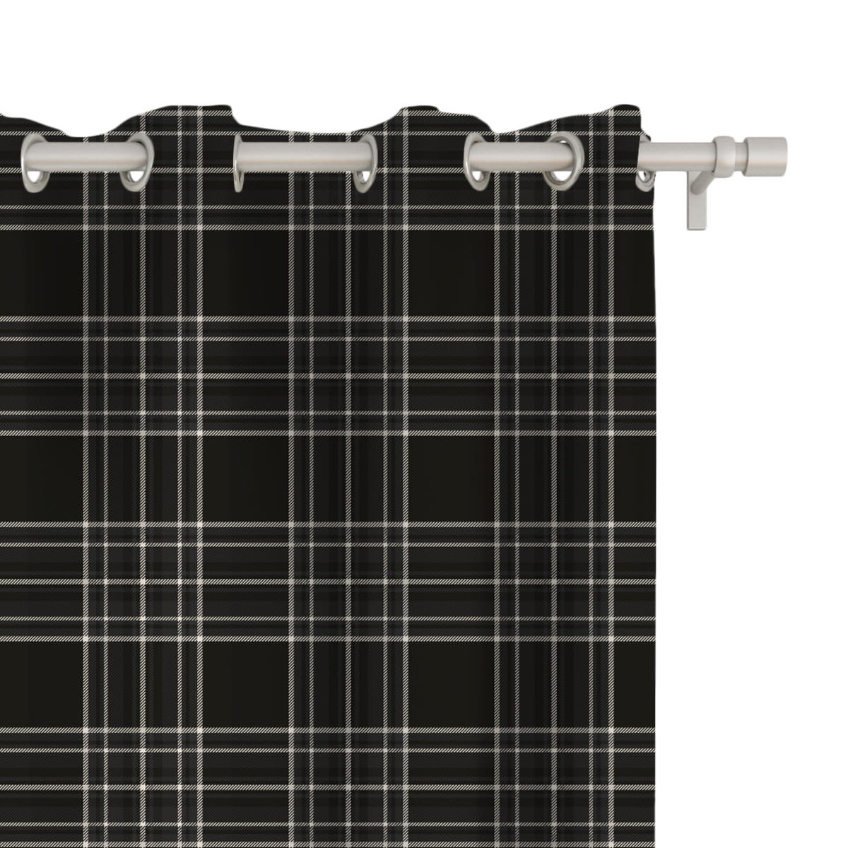 Zasłona CLASSIC wzór CL14 | Czarna krata 150 x 150 cm tkanina zaciemniająca