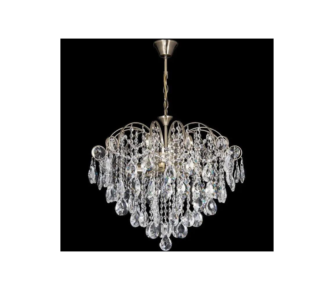 Żyrandol kryształowy na łańcuchu 6xE27/60W/230V