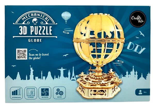 Drewniane puzzle 3D Globus