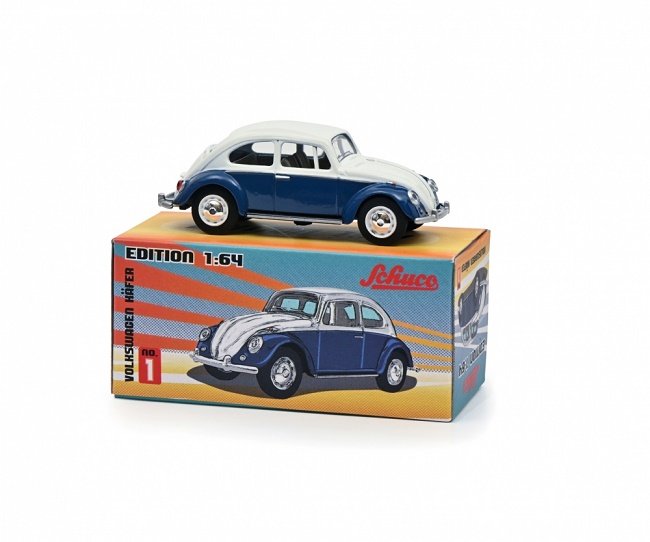 Schuco Vw Kafer Coccinelle White - Blue Sc 1:64 452031900