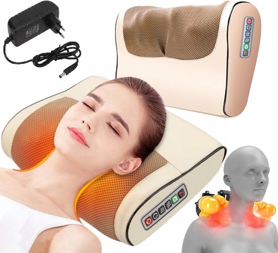 MASAŻER GRZEJĄCY PODUSZKA SHIATSU MASUJĄCA PLECÓW KARK CIAŁO PLECY NOGI