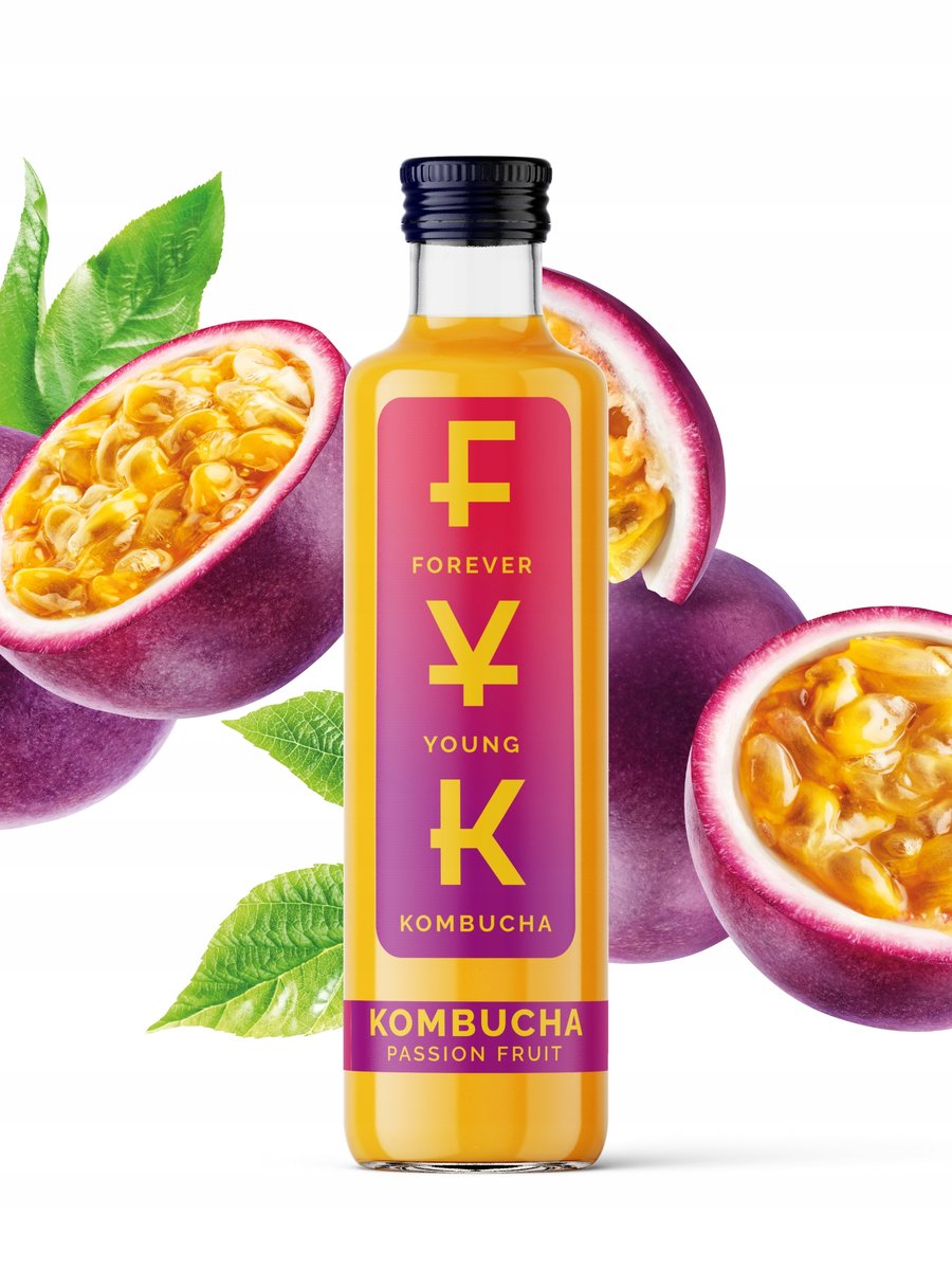 Forever Young Kombucha Passion fruit, 250 ml / Forever Young Kombucha SP.Z.O.O