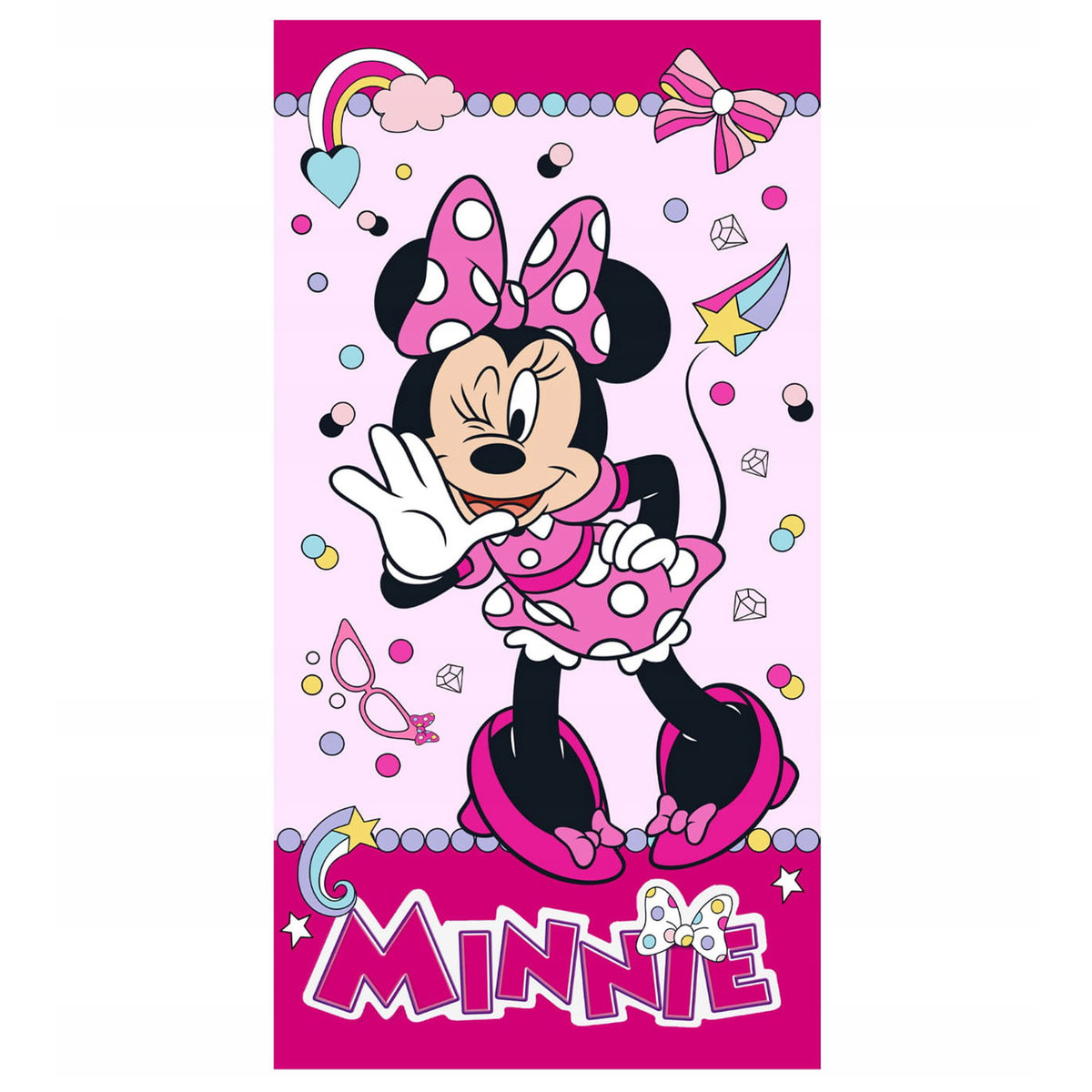 Ręcznik kąpielowy dla dziecka FROTTE Myszka Minnie Disney różowy 70x140