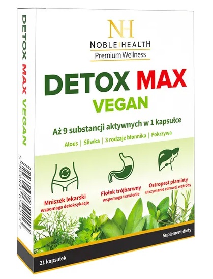 Noble Health Detox Max Vegan x 21 kaps (nowa formuła)
