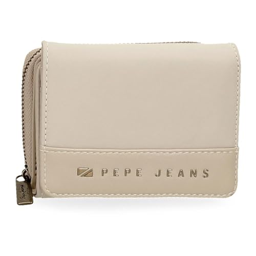 Pepe Jeans Morgan Portfel z portmonetką Beżowy 10x8x3 cms Poliester i PU by Joumma Bags, Beis, Talla única, Portfel z portfelem