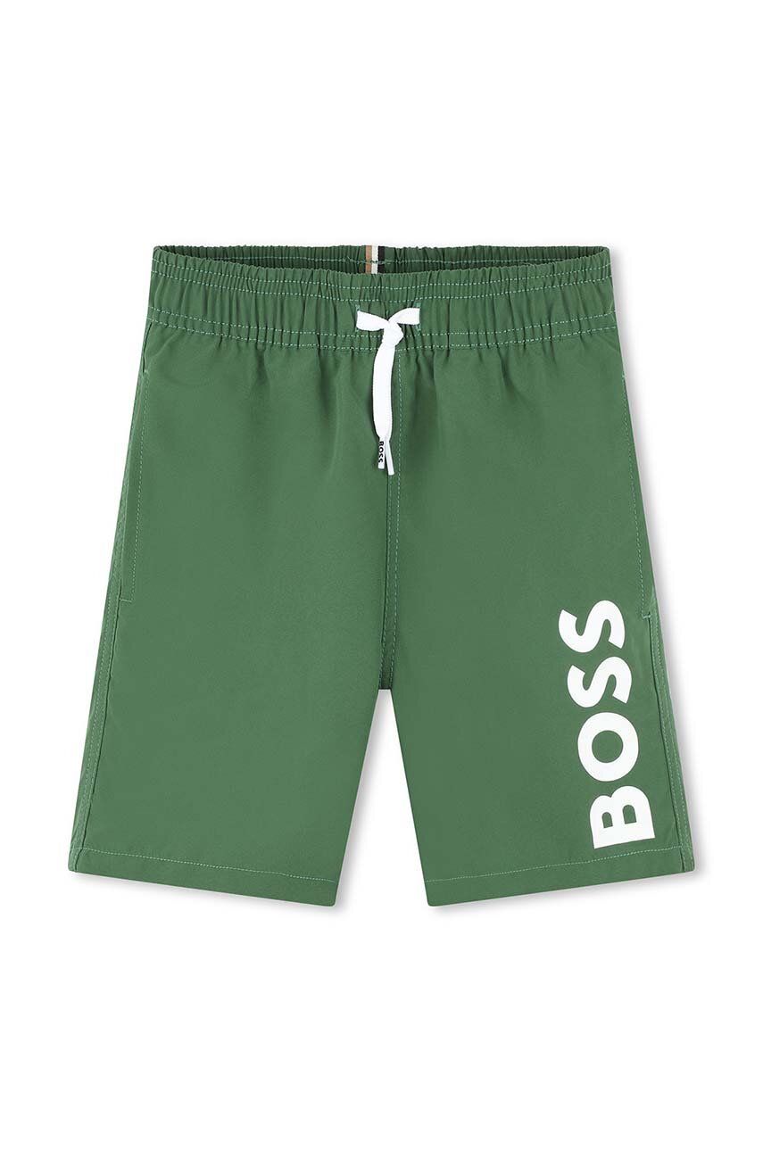 BOSS szorty kąpielowe dziecięce kolor zielony - Boss