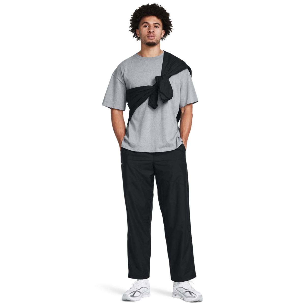 Męskie spodnie treningowe Under Armour UA Rush Woven Pants - czarne - UNDER ARMOUR