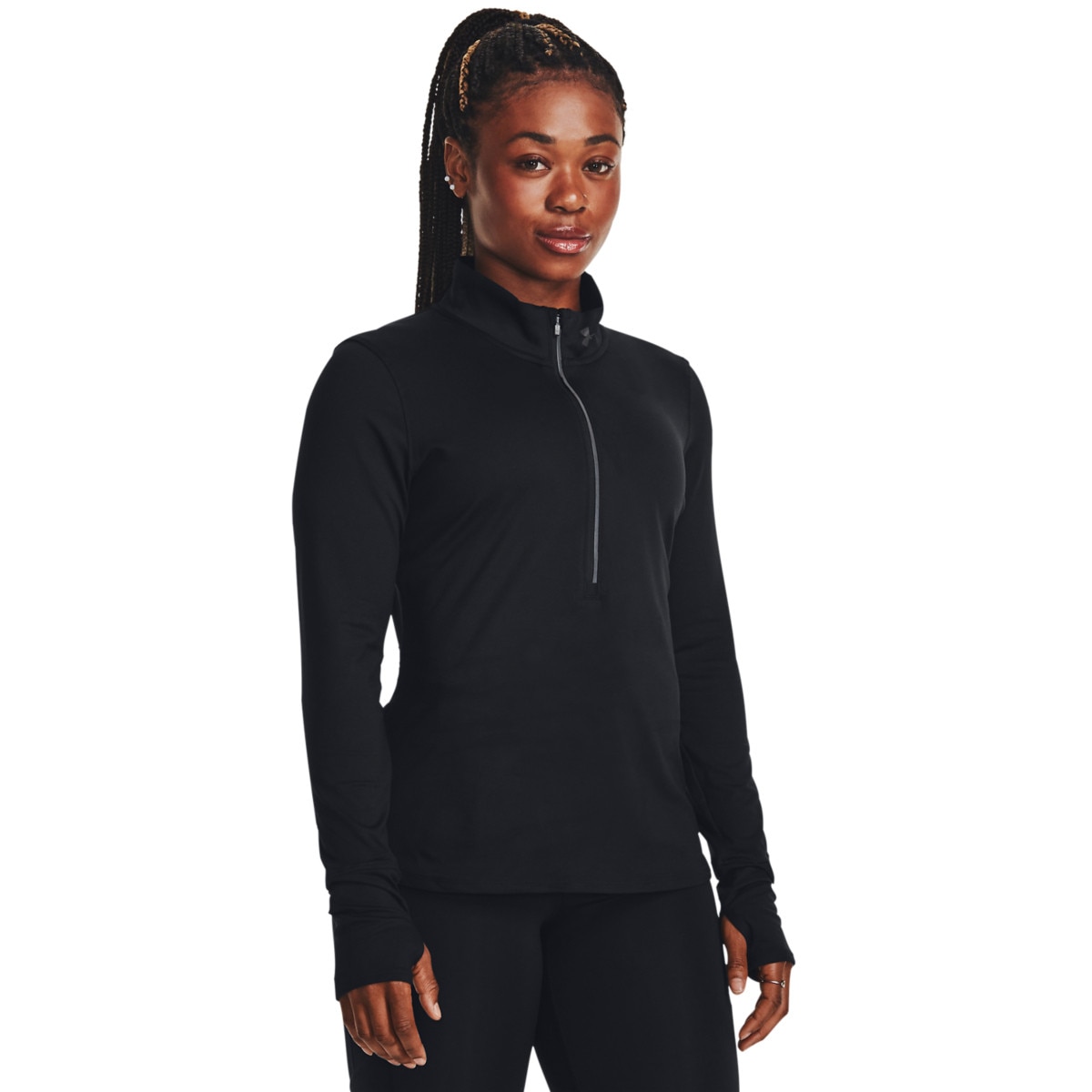 Damski longsleeve do biegania Under Armour UA Qualifier Run 1/2 Zip - czarny - UNDER ARMOUR