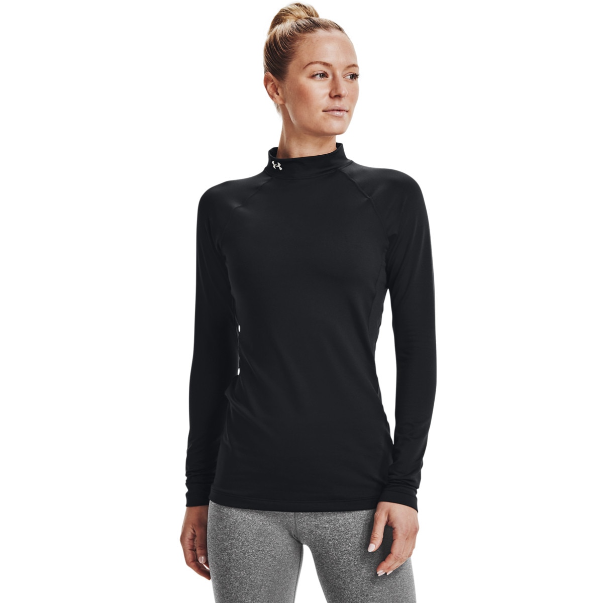 Damski longsleeve treningowy Under Armour UA CG Authentics Mockneck - czarny - UNDER ARMOUR