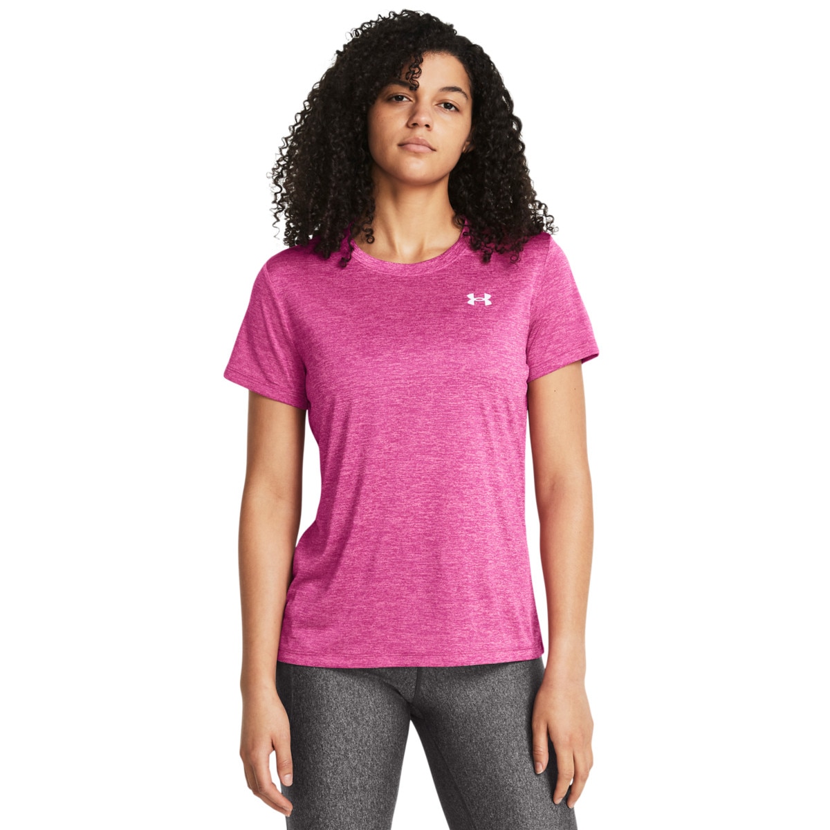 Damska koszulka treningowa Under Armour Tech SSC- Twist - różowa - UNDER ARMOUR
