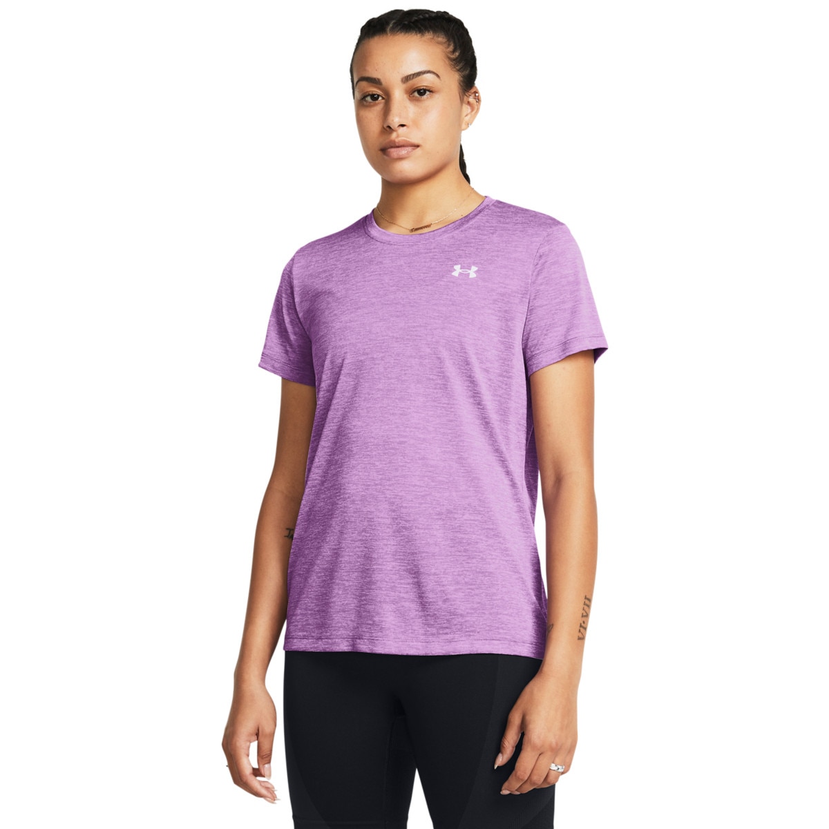 Damska koszulka treningowa Under Armour Tech SSC- Twist - fioletowa - UNDER ARMOUR