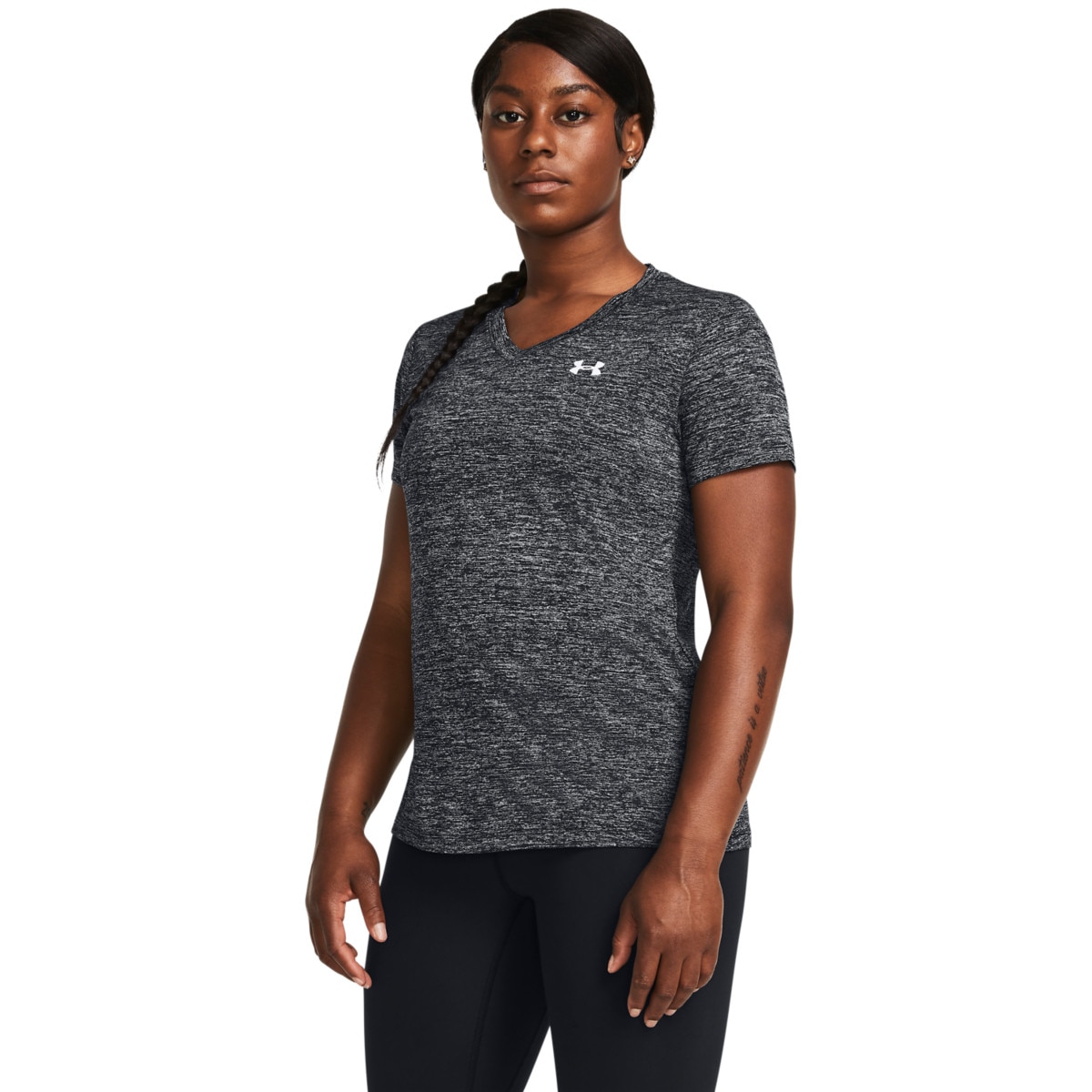 Damska koszulka treningowa Under Armour Tech SSV- Twist - szara - UNDER ARMOUR