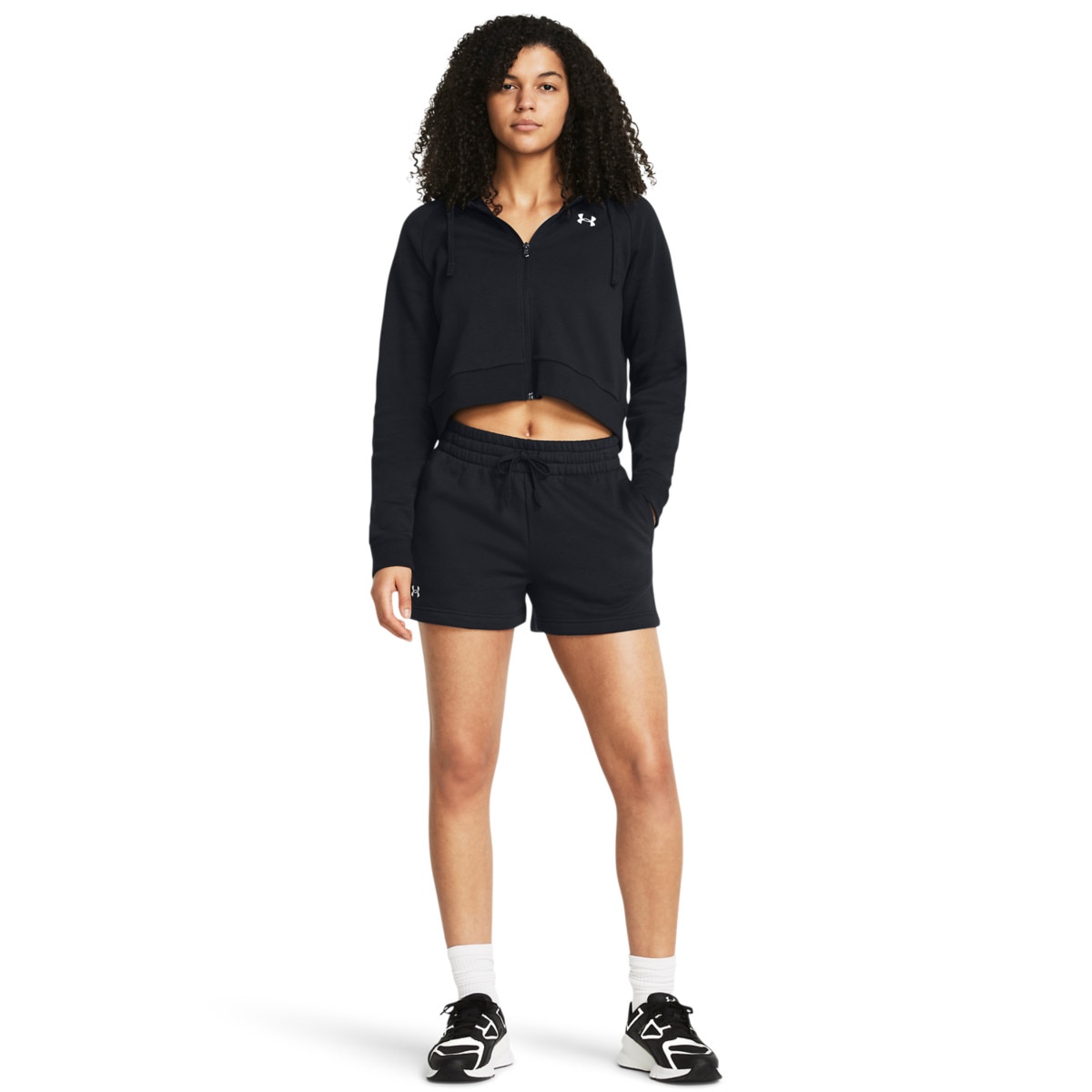 Damskie spodenki dresowe Under Armour Rival Fleece Short - czarne - UNDER ARMOUR