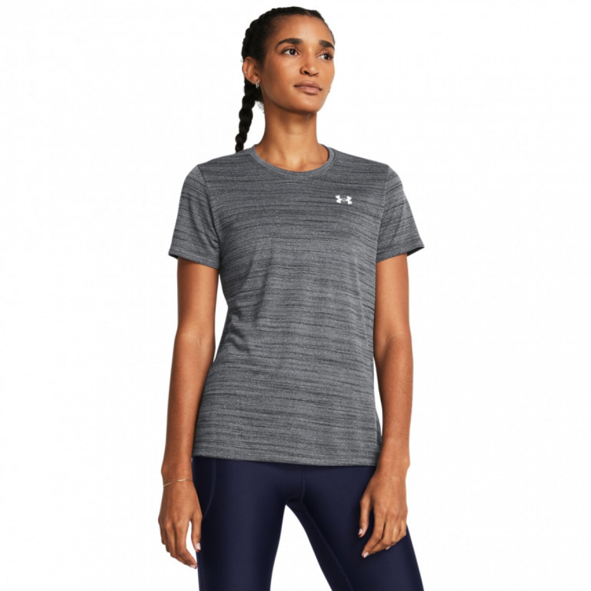 Damska koszulka treningowa Under Armour Tech Tiger SSC - szara - UNDER ARMOUR