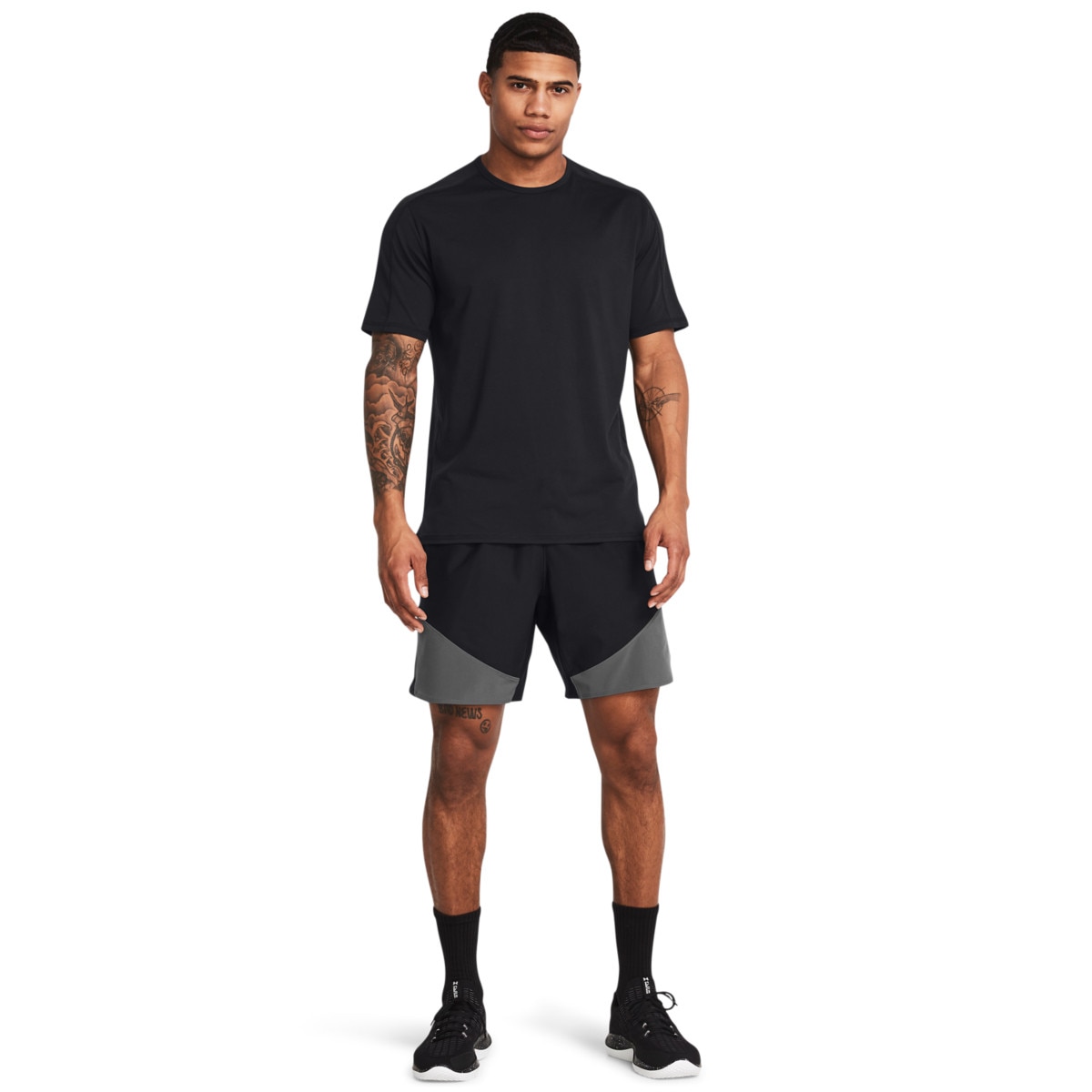 Męskie spodenki treningowe Under Armour UA Peak Woven Hybrid Short - czarne - UNDER ARMOUR