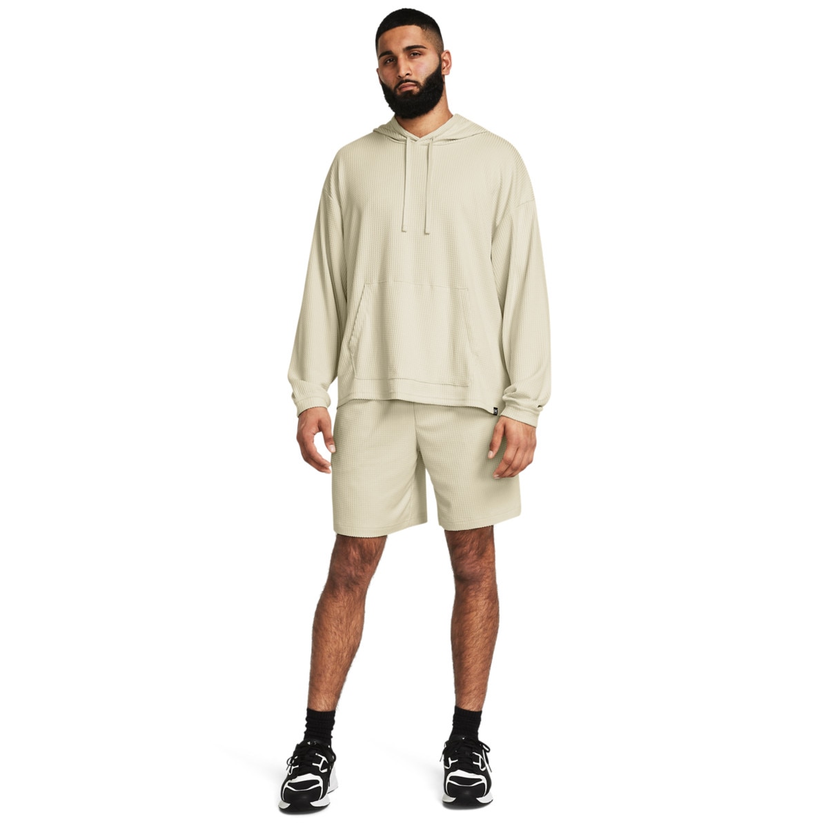 Męskie spodenki treningowe Under Armour UA Rival Waffle Short - beżowe - UNDER ARMOUR
