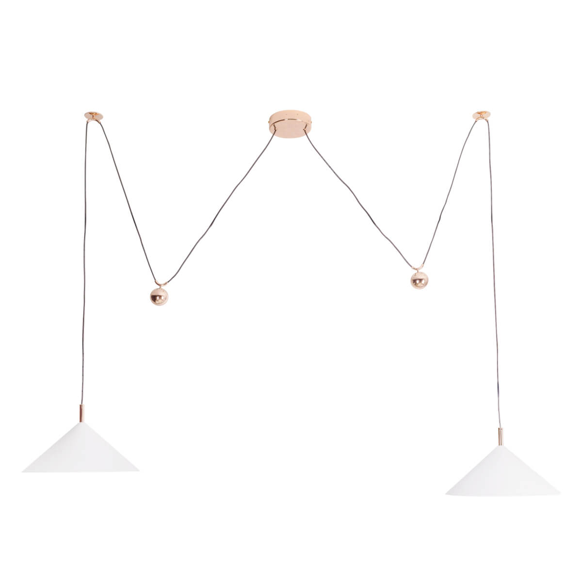 Podwójna lampa zwieszana Vulcano P0506 Maxlight LED 10W 3000K złoty biały