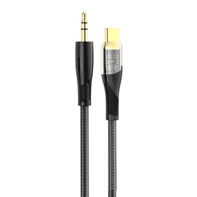 Kabel USB Typ-C - Jack 3.5mm XO Clear NB-R241B 1 m Czarny