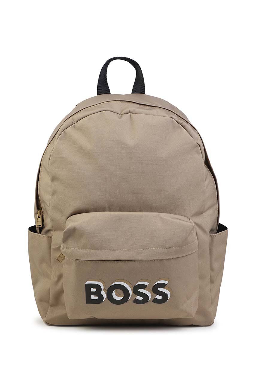BOSS plecak dziecięcy kolor beżowy mały z nadrukiem - Boss