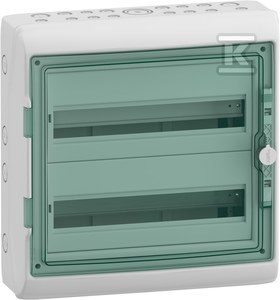 Rozdzielnica natynkowa Mureva (dawna Kaedra) IP65 MRV-2-18-NT-T drzwi transparentne 2 rzędy 18 modułów/rząd