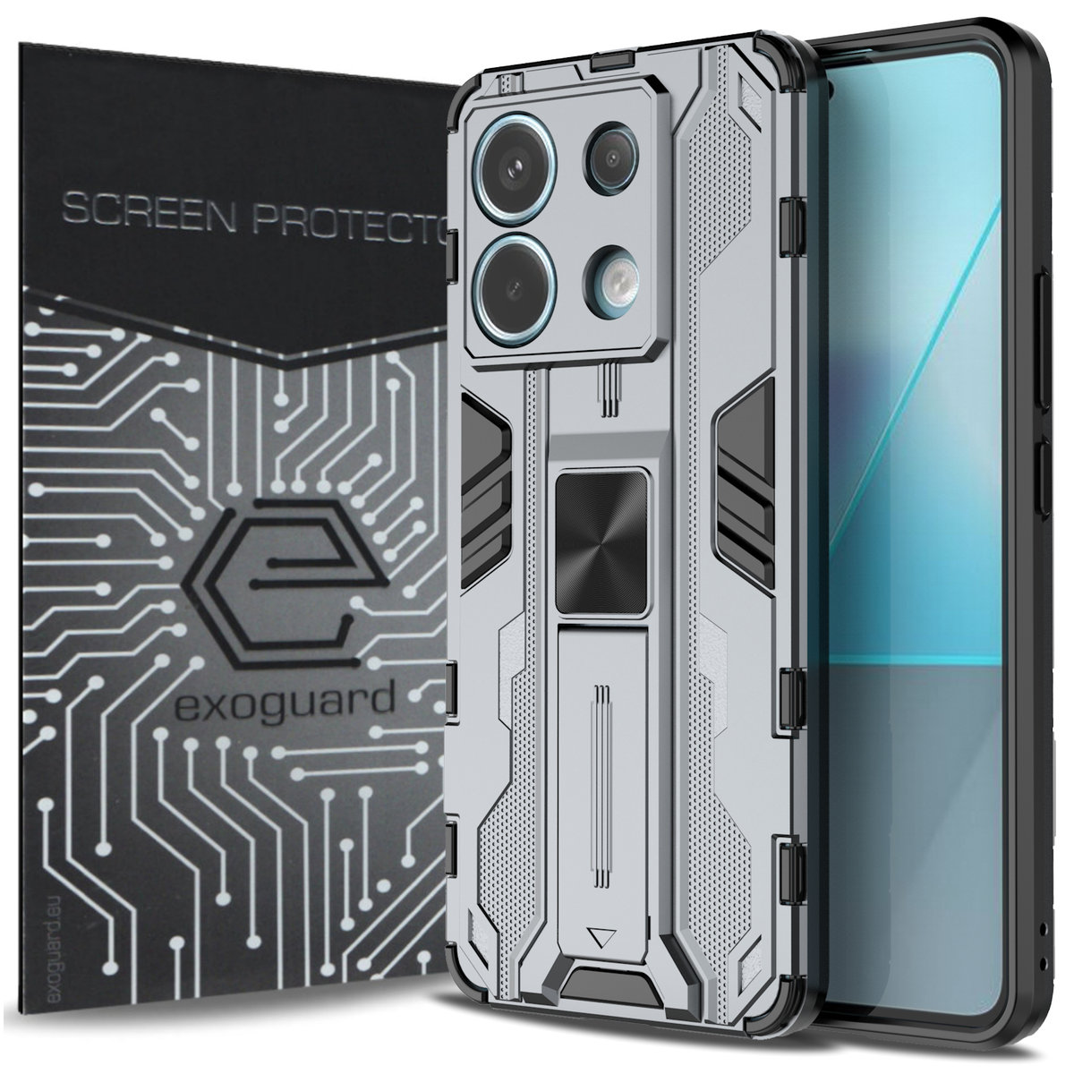 ETUI EXOGUARD SUPERSONIC + SZKŁO - XIAOMI REDMI NOTE 13 PRO 5G / POCO X6 5G - PANCERNE CASE OBUDOWA FUTERAŁ