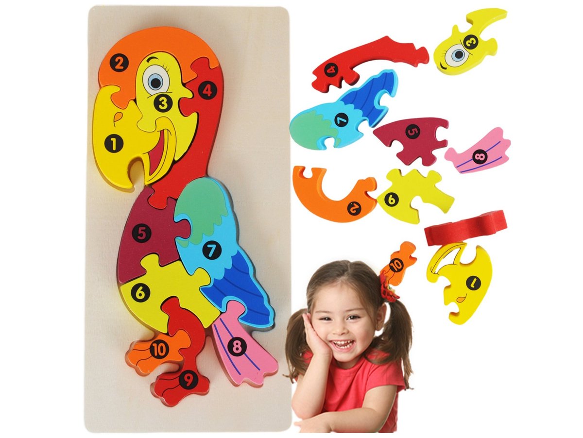 Puzzle Drewniane Układanka Dzieci 3D Montessori