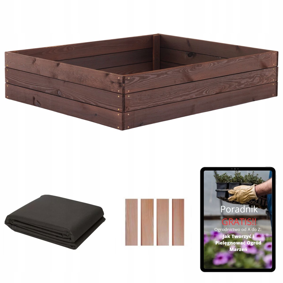 PODWYŻSZONA GRZĄDKA SKRZYNIA WARZYWNIAK IMPREGNOWANY WYSOKI 120x120 EKO