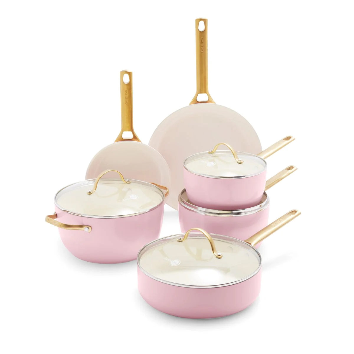 Zestaw garnków i patelni PADOVA Pink - 10 elementów / GreenPan
