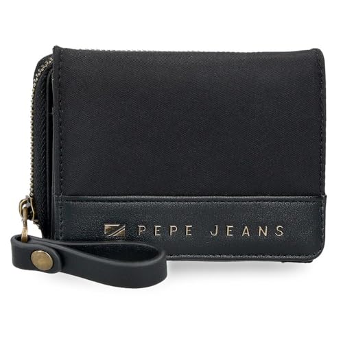 Pepe Jeans Morgan Portfel Czarny 10x8x3 cms Poliester i PU by Joumma Bags, czarny, Talla única, Portfel z portfelem