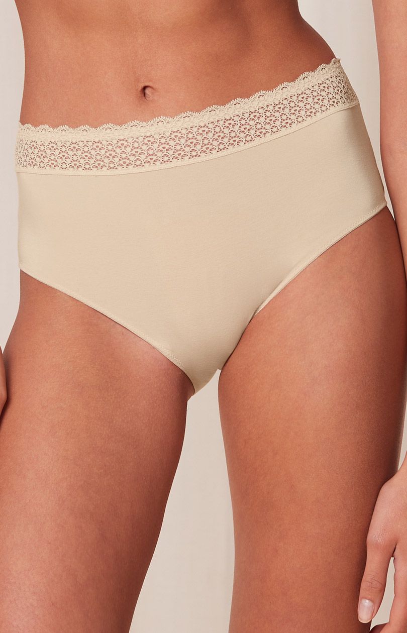 Triumph figi damskie z wysokim stanem Feel of Modal Midi 10214399, Kolor jasnobeżowy, Rozmiar XL, Triumph - Intymna