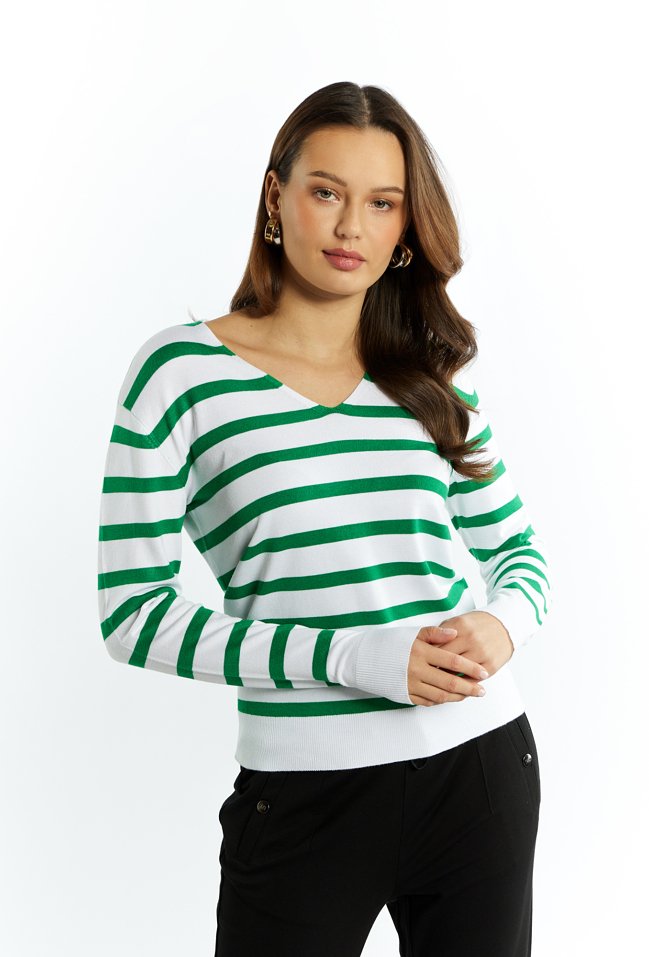 Sweter damski w paski - Monnari