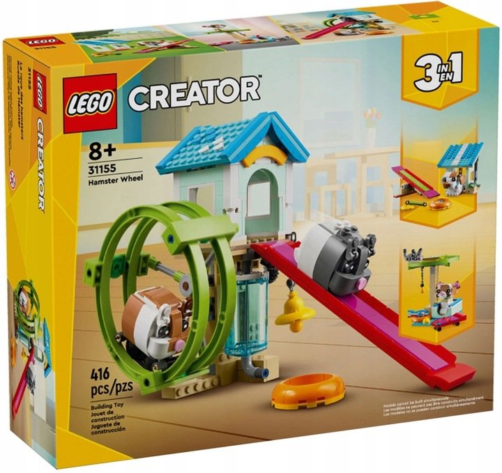 LEGO Creator 3w1 31155 Creator 3w1 Kołowrotek dla chomików + piesek