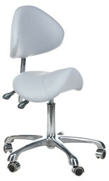 Taboret kosmetyczny z oparciem BY-3004 szary