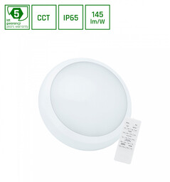 NYMPHEA CITY PRO 2 18/24W CCT 230V 120st IP65 IK08 FI320x80mm BIAŁY okrągła czujnik z pilotem 5 lat