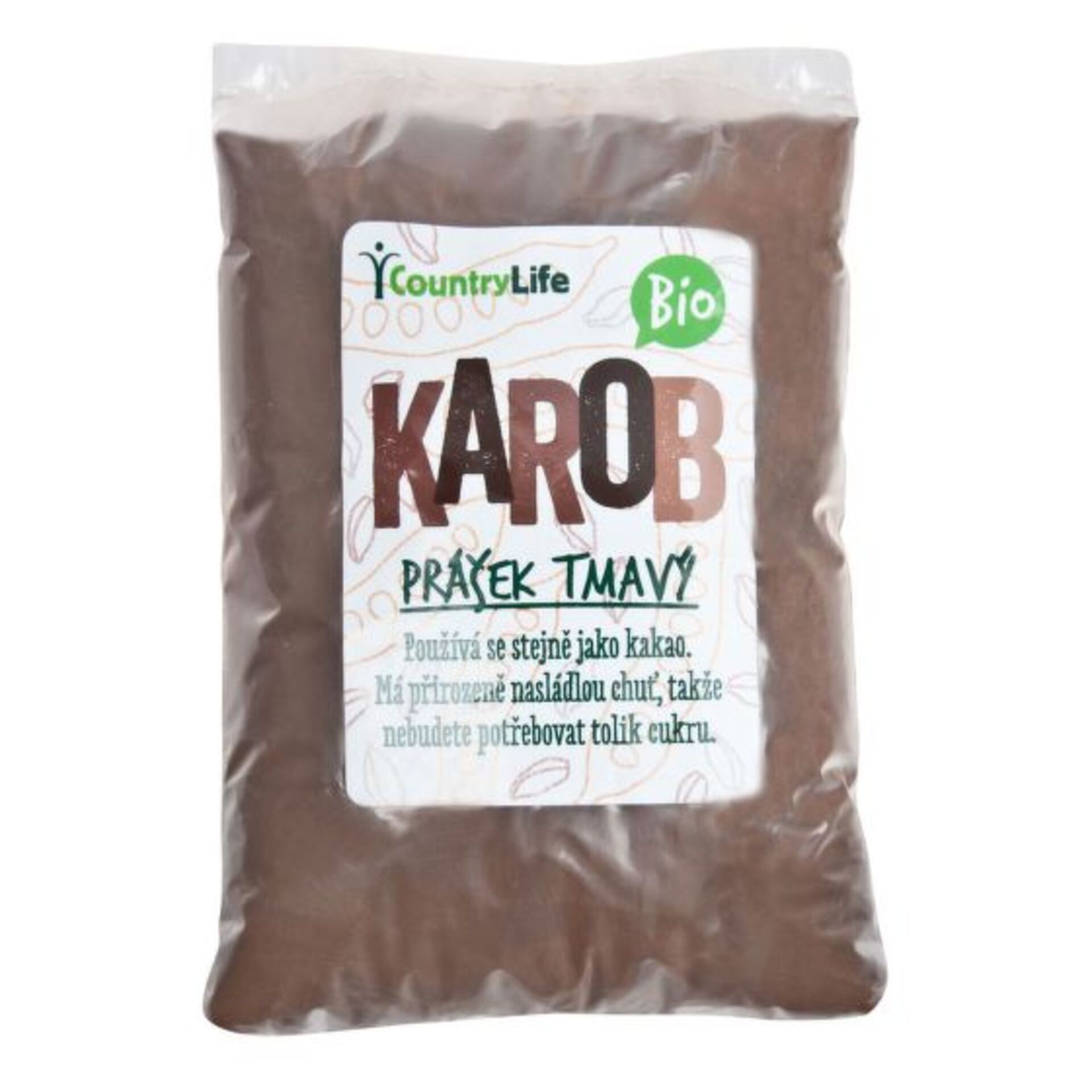 Country Life Karob mielony ciemny BIO 500 g