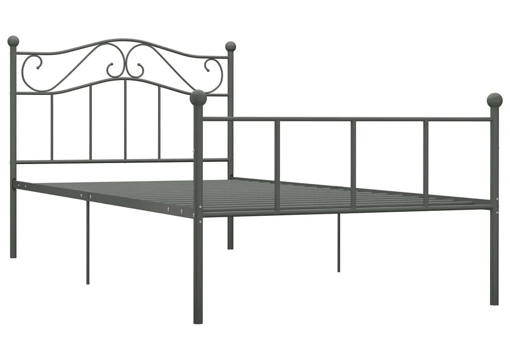 Szare metalowe łóżko 100x200 cm R2-N39
