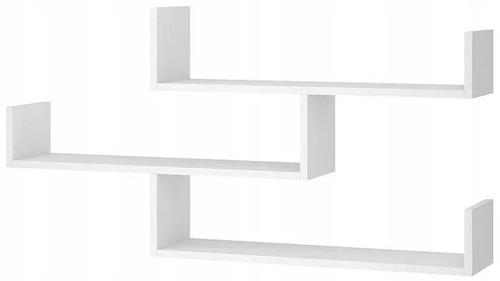 Biała trzypoziomowa półka ścienna D3-B78