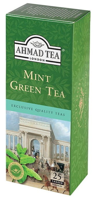 Ahmad Tea Green Tea Mint Herbata Zielona Ekspresowa Miętowa 25 Torebek Z Zawieszką