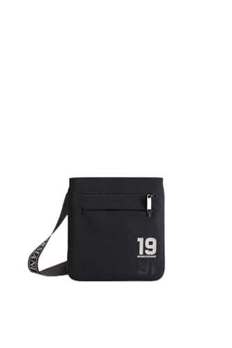 Armani Exchange Men's Ninety-one, Front Logo Flat Crossbody, Navy Blue, granatowy
