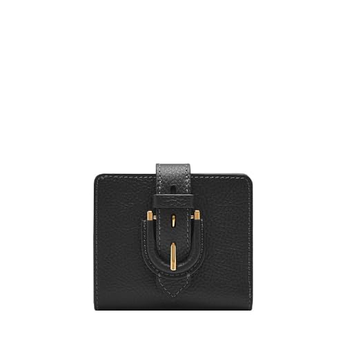 Fossil Small Tab Bifold Harwell dla kobiet skóra LiteHide, SL10029001, czarny, 10.16 cm L x 1.91 cm W x 8.89 cm H, Casual