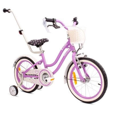 Rower dziecięcy SUN BABY Heart bike 16 cali dla dziewczynki Fioletowy | Bezpłatny transport