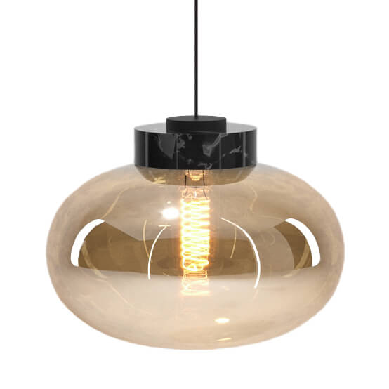 Wisząca lampa Moonstone P0516 Maxlight szklana bursztynowa czarna