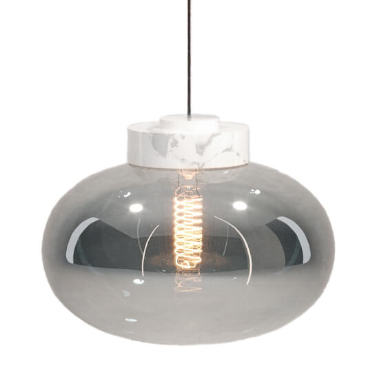 Lampa wisząca szklana Moonstone P0517 Maxlight przydymiona biała