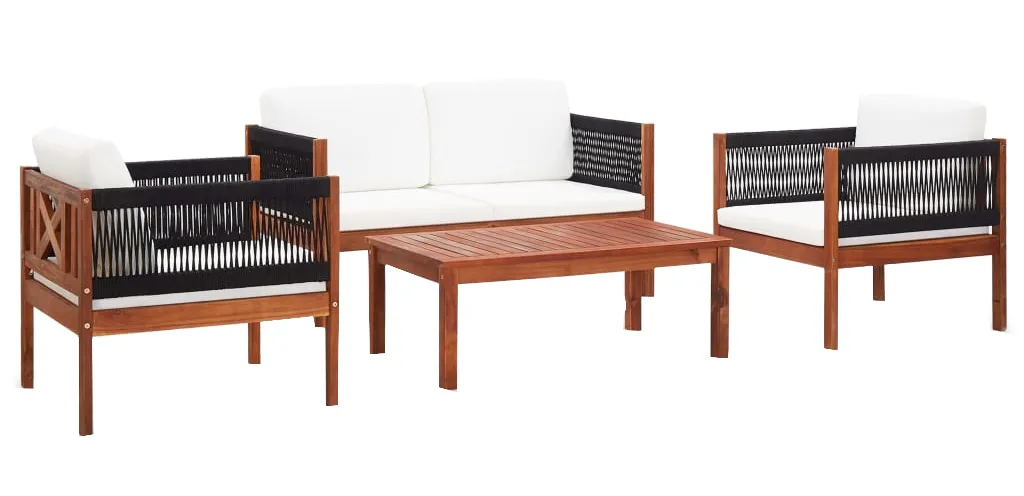 Elegancki zestaw wypoczynkowy do ogrody z drewna akacjowego S4-A98