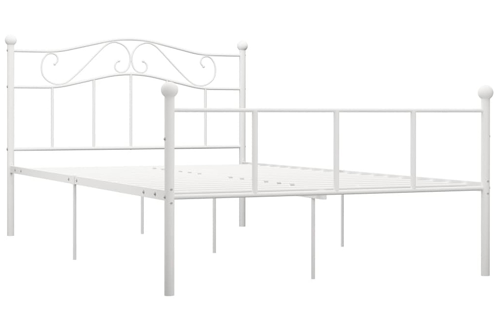 Białe minimalistyczne łóżko z metalu 140x200 cm P9-D84