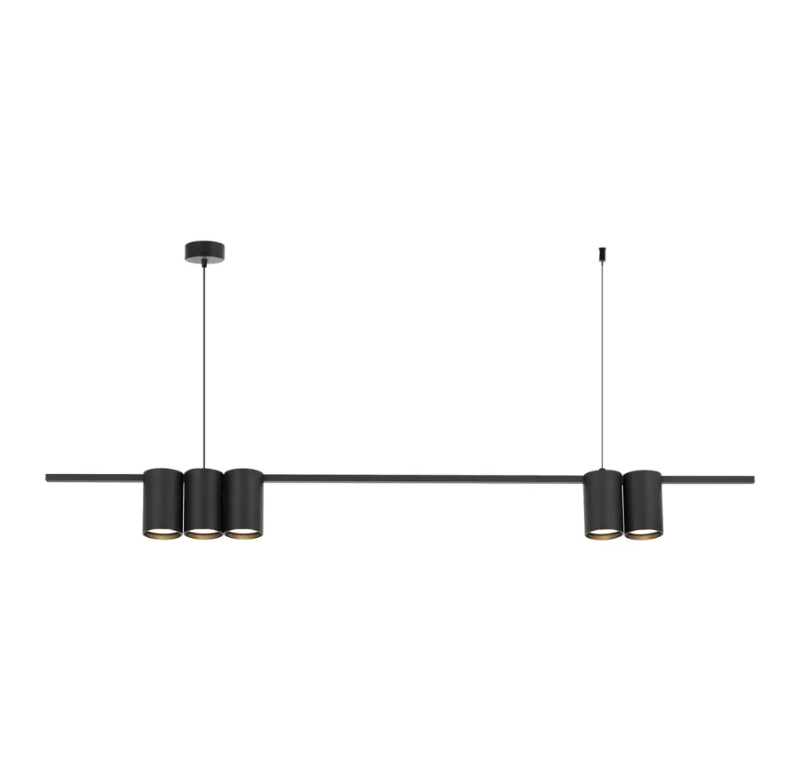 Loftowa czarna lampa wisząca - 3X K404 F6-T16