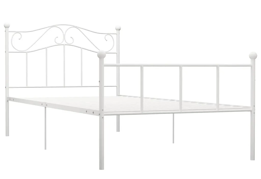 Białe metalowe łózko w stylu loft 100x200 cm A0-T29